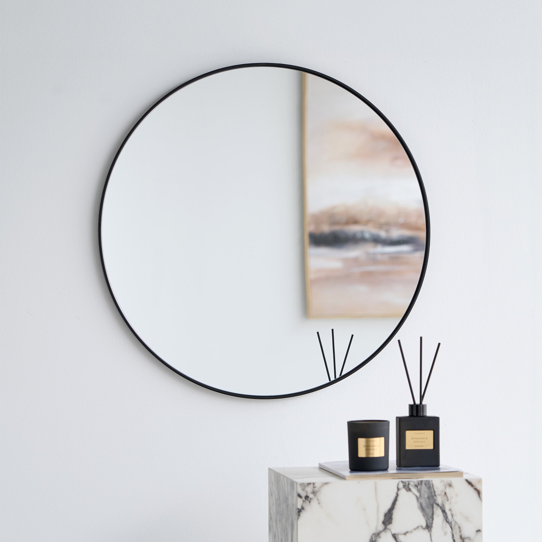 Moon II spejl - alu Ø60